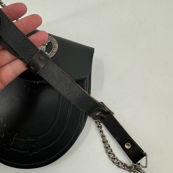 L & M Highlander black leather Sporran Belt Bag - Picture 8 of 16
